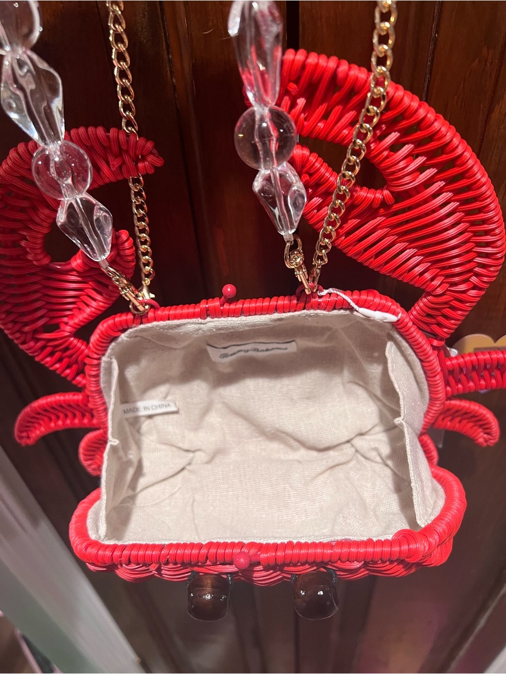Viral Tommy Bahama Red Crab Woven Crossbody Bag - Picture 4 of 5